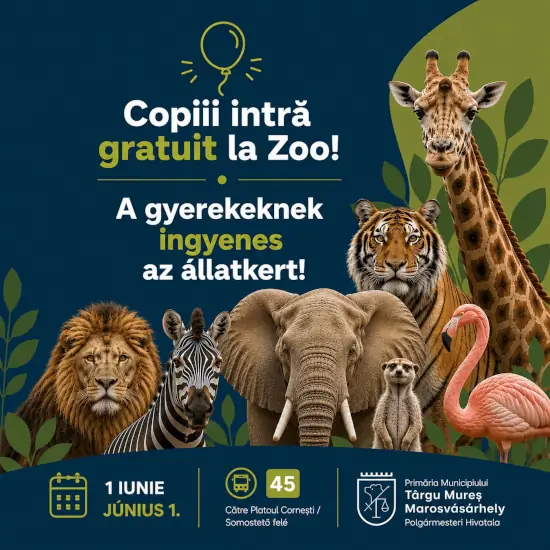1 Iunie la Zoo Târgu Mureș: copiii au intrare gratuita